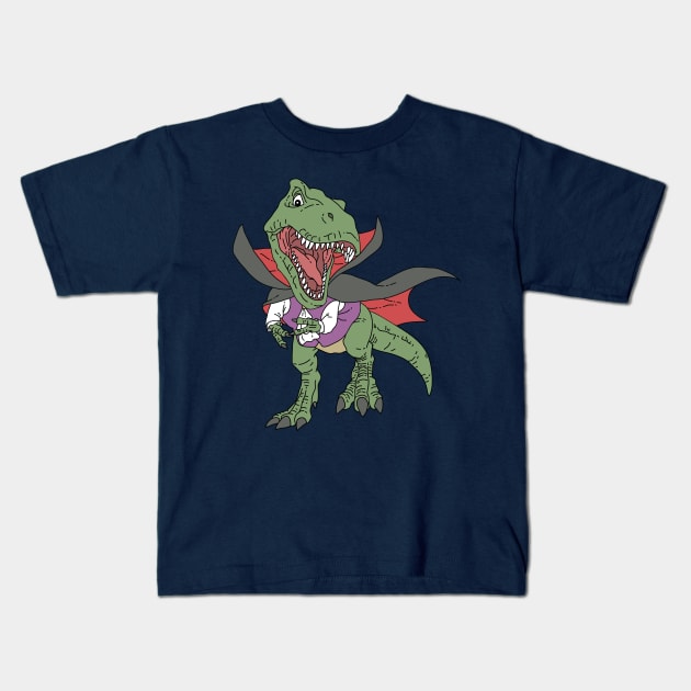 Dracula Green Trex Kids T-Shirt by Freid